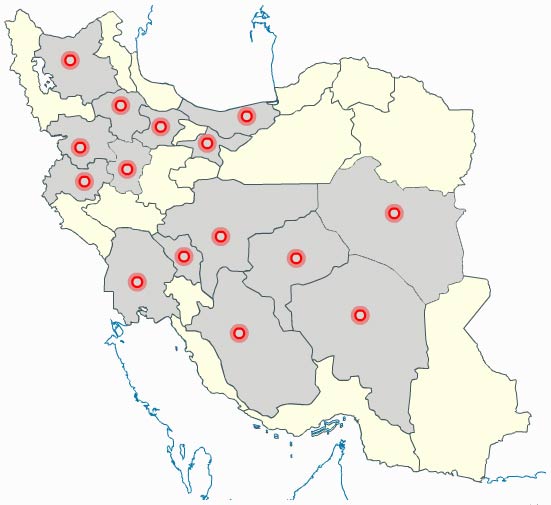 نمایندگان عرش گستر در سرتاسر ایران